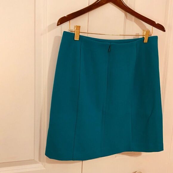 Banana Republic Emerald Blue A Line Welt Pockets Mini Skirt Size 6 - Picture 8 of 12